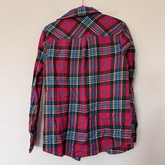 J Crew Mercantile Button Front Plaid Shirt Women XS Red Green Flannel - Picture 7 of 7
